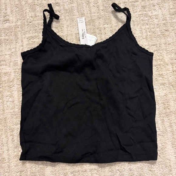 PINK Victoria's Secret Cotton Heart Pointelle Crop Top Black Pajama Set BNWT - Picture 5 of 12